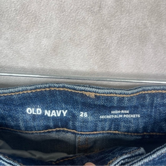 Old Navy High-Waisted Button-Front Mini Denim Jean Skirt In Blue SIze 26 NWT - Picture 3 of 5